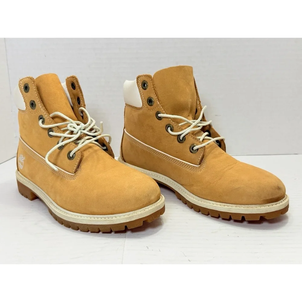 Timberland 6 Inch Premium Waterproof Boots Wheat Nubuck Men's Size 6M